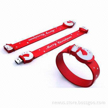 USB Bracelet in Promotional Snowman Design